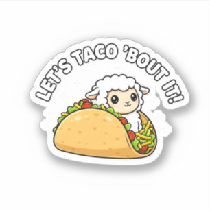 Sticker Mignon Taco de Mouton Pun Drôle "Parlons-en de Tac