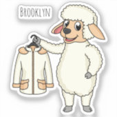 Sticker Mignonne brebis avec blouson (Recto)