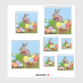 Sticker Mignonne Bunnyfor Pâques pour une humeur positive (Feuille)