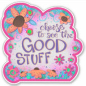 Sticker Mignonne Chic Fille Rose Inspirivity (Devant)