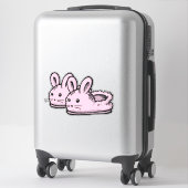 Sticker Mignonne, Comfy Motivation Pink Bunny Lapin Chauss (Sur valise)