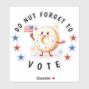 Sticker Mignonne Donut n'oublie pas de voter - Elections a
