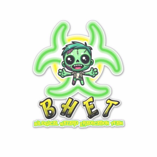 Sticker Mignonne, drôle de zombie (Devant)