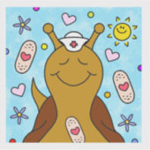 Sticker Mignonne escargot Se Bien Bientôt Vinyl (Devant)