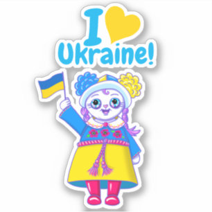 Sticker Mignonne "Je Coeur l'Ukraine !" Collecte de fonds
