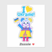 Sticker Mignonne "Je Coeur l'Ukraine !" Collecte de fonds  (Feuille)