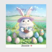 Sticker Mignonne lapin de Pâques 01 (Feuille)