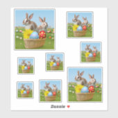Sticker Mignonne lapin de Pâques pour une humeur positive (Feuille)