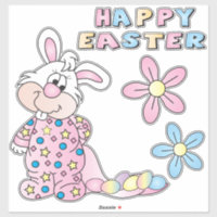 Mignonne lapin en caricature - Rose - Kiss-Cut