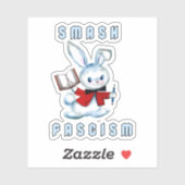 Sticker Mignonne Lapin Rétro - Fascisme Smash (Feuille)