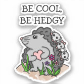 Sticker Mignonne maman de Hérisson et ses bébés et son jeu (Recto)