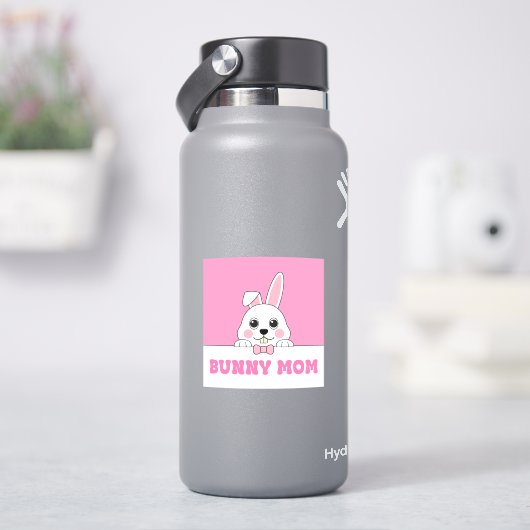 Sticker Mignonne maman lapin rose (HydroFlask)