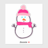 Sticker Mignonne motoneige d'hiver en rose (Feuille)