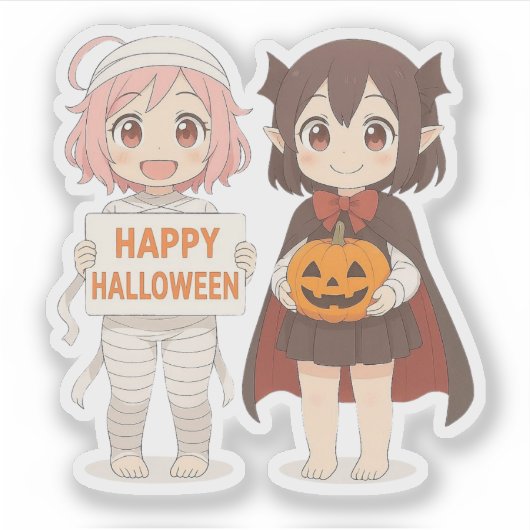 Sticker mignonne mummy & vampire filles (Devant)