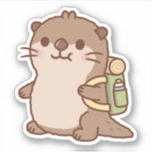 Sticker Mignonne Otter se met en Randonnée (Devant)