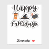 Sticker Mignonne saison d'automne Joyeux Fallidays Thanksg (Feuille)