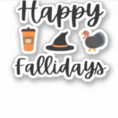 Sticker Mignonne saison d'automne Joyeux Fallidays Thanksg (Devant)