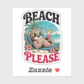 Sticker Mignonne Sloth été (Feuille)