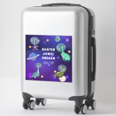 Sticker Mignonne Space Dino Dinosaures Laver Étoiles Planè (Sur valise)