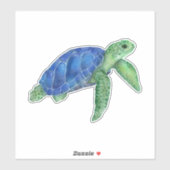Sticker Mignonne tortue marine (Feuille)