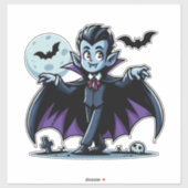 Sticker Mignonne, whimsical Halloween vampire (Feuille)