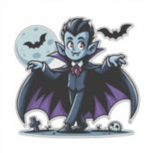 Sticker Mignonne, whimsical Halloween vampire (Devant)