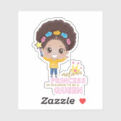 Sticker Mignonnes Filles Melanin Princesse Entraînement Po (Feuille)