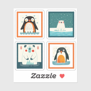 Sticker Mignons animaux de l'Arctique pack de timbres luna
