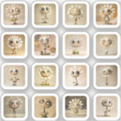 Sticker Mignons brodeurs à fleurs d'oies (Recto)