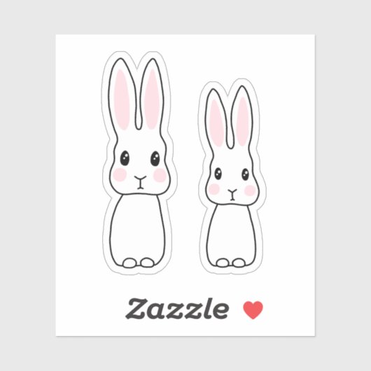 Sticker Mignons lapins (Feuille)