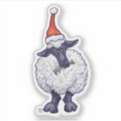 Sticker Mignons moutons dans un chapeau de Père Noël (Devant)