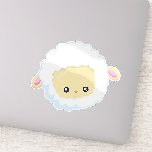 Sticker Mignons, Petits moutons, Moutons bébés, Moutons bl (Détail)