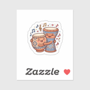 Sticker Mignons Tambours Traditionnels Marocains En Argile