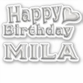 Sticker Mila Happy Birthday (Devant)