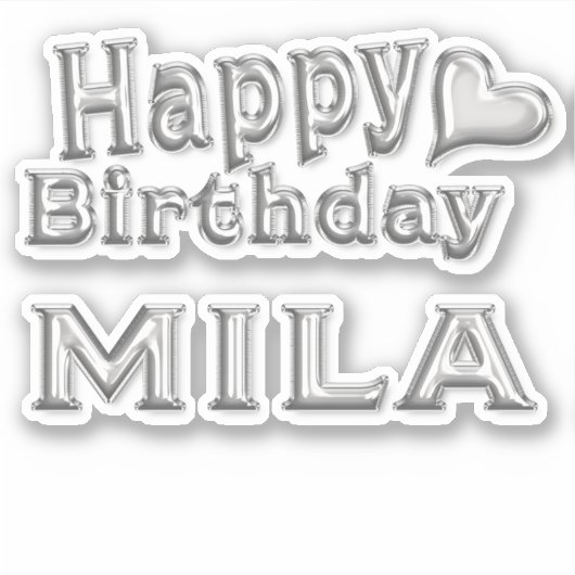 Sticker Mila Happy Birthday (Devant)