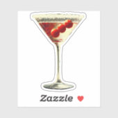 Sticker Milieu du siècle moderne Cranberry Martini (Feuille)
