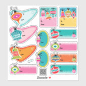 Sticker Milieu du siècle moderne ornements de Noël Étiquet (Feuille)