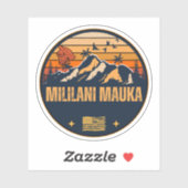 Sticker Mililani Mauka, Hawaï (Feuille)