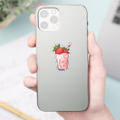 Sticker Milkshake de fraise de dessin animé (Téléphone)