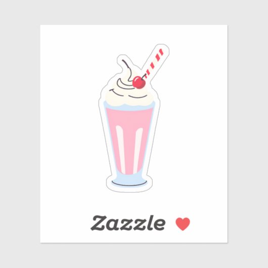 Sticker Milkshake de Strawberry (Feuille)