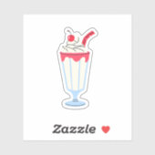 Sticker Milkshake vanille cerise (Feuille)