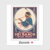 Sticker Miller Bros 101 Ranch, Poster du Wild West Circus (Feuille)