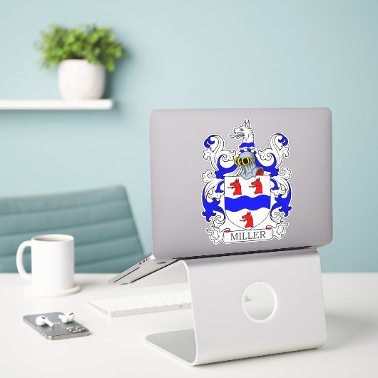 Sticker Miller Family Crest (Ordinateur portable sur le bureau)