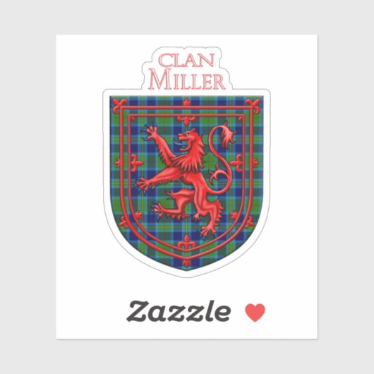 Sticker Miller Tartan Scottish Plaid Lion Rampant (Feuille)