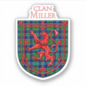 Sticker Miller Tartan Scottish Plaid Lion Rampant (Devant)