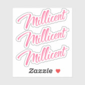 Sticker Millicone nom rose décoratif cursive x3 (Feuille)