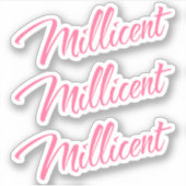 Sticker Millicone nom rose décoratif cursive x3 (Devant)