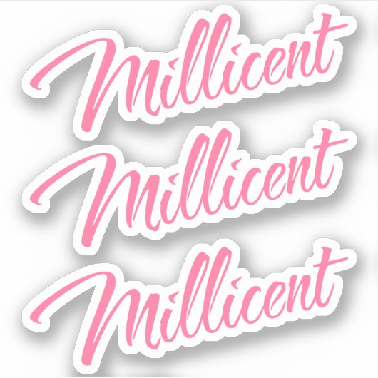 Sticker Millicone nom rose décoratif cursive x3 (Devant)