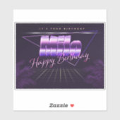 Sticker Milo Nom Prénom lila retro Broer (Feuille)