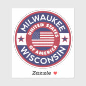 Sticker MILWAUKEE, Wisconsin (Feuille)